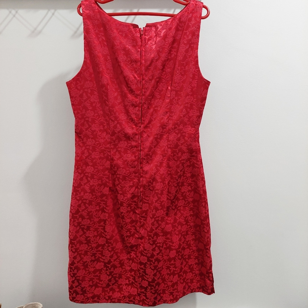 Be Smart Women's Medium Chic Sleeveless Red Floral Dress - Picture 5 of 13